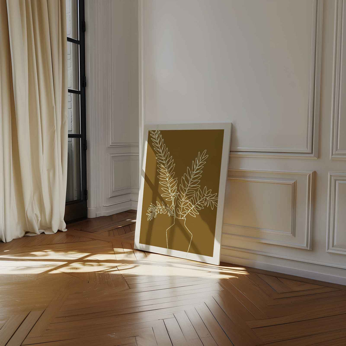 Minimalistische Botanische Illustratie – staand kunstwerk voor modern interieur