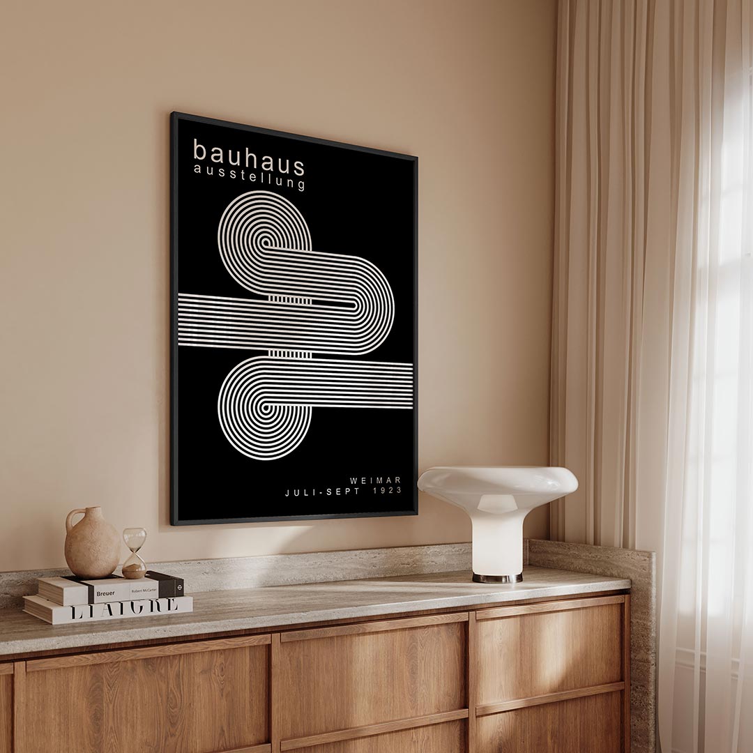 – geometrische Bauhaus poster in staand formaat