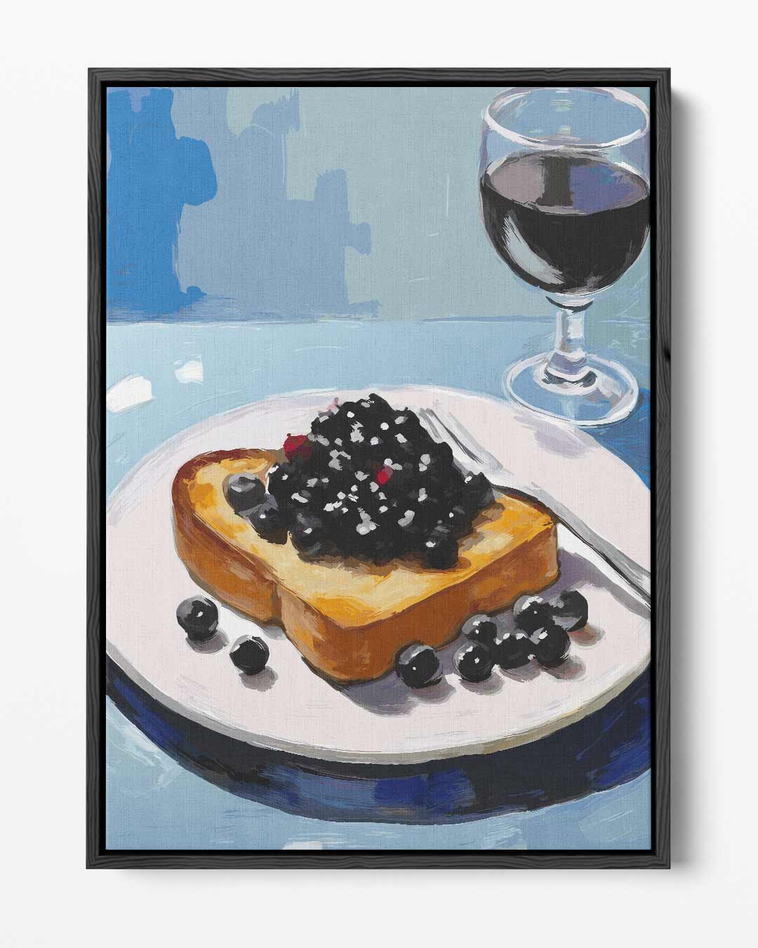 Blauwe Bessen Ontbijtdatje – portret kunstwerk als wanddecoratie