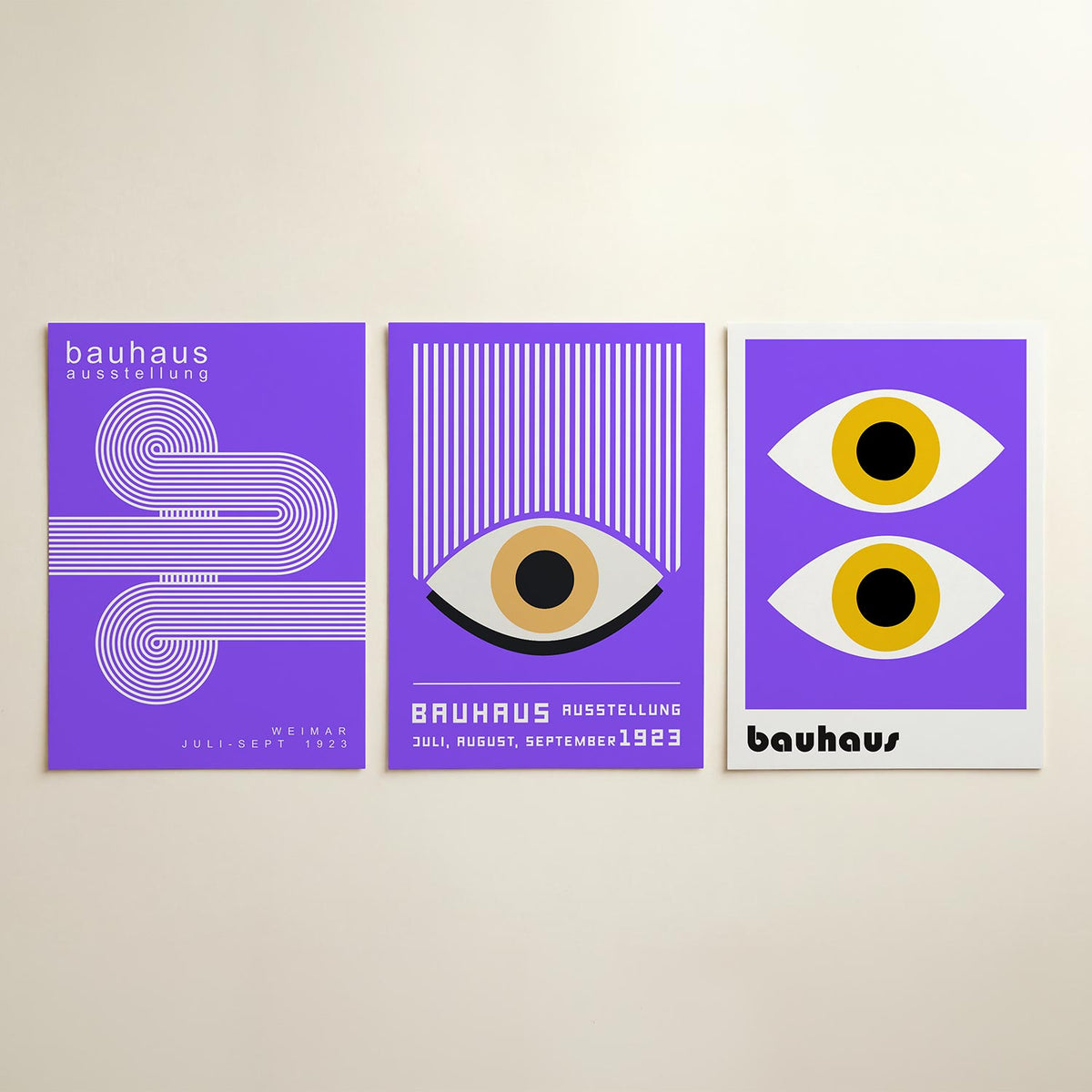 Lijnenspel en cirkelritme posterset – detailweergave – deze posterset in drie delen toont een dynamisch lijnenspel