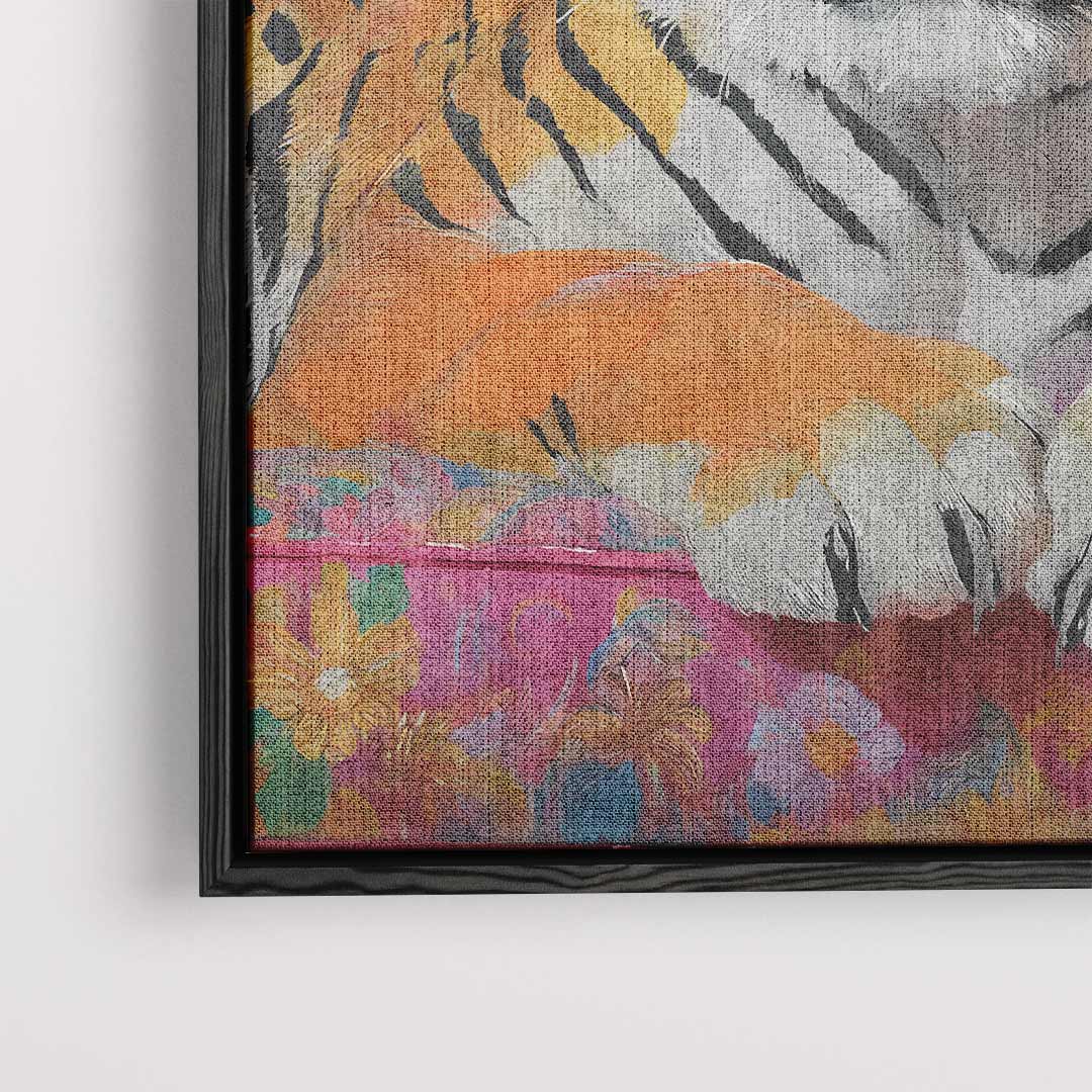 Tropische Tijger Vibes – plexiglas wanddecoratie in portret formaat