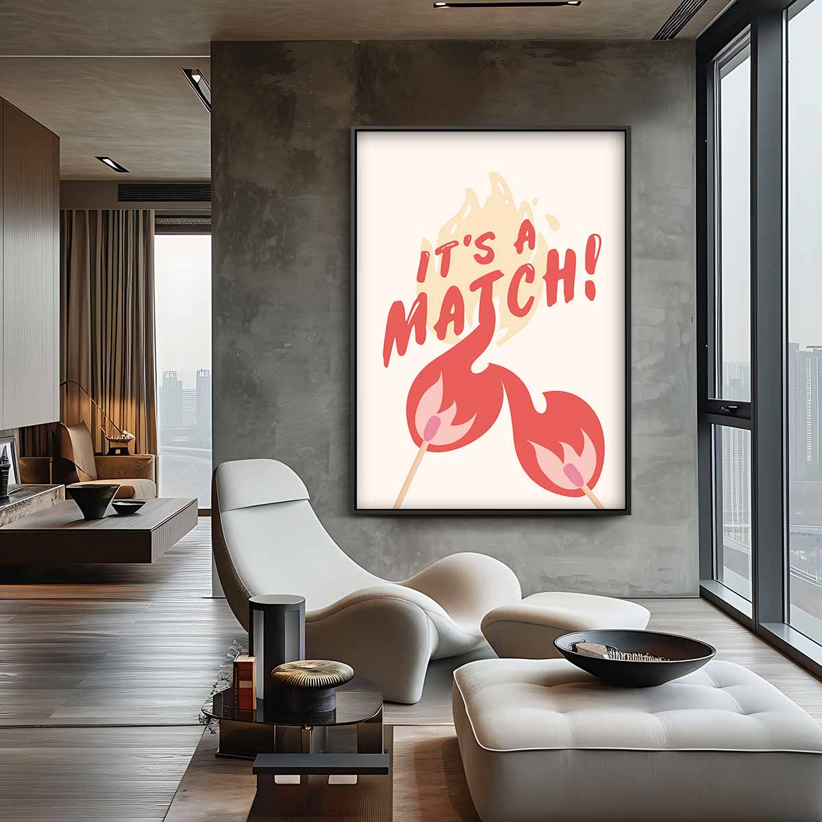Vurig Trouwportret – staande wandkunst voor woonkamer of interieur