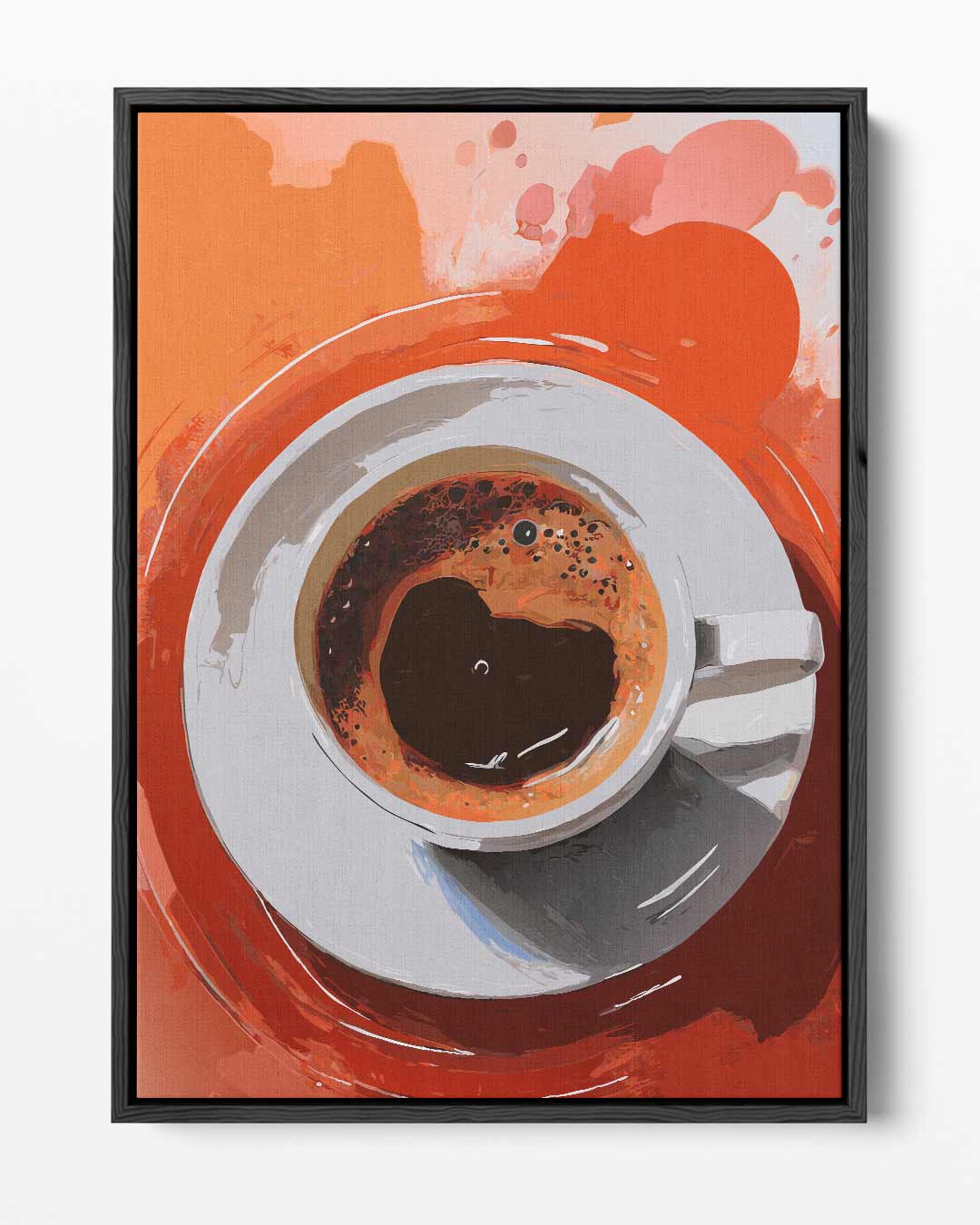 Koffiemoment in Abstracte Stijl – portret kunstwerk als wanddecoratie
