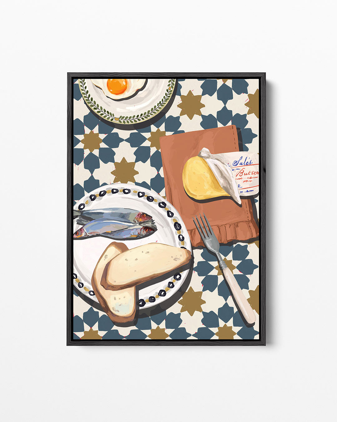 Ontbijt mozaïek – staand wanddecoratie kunstwerk