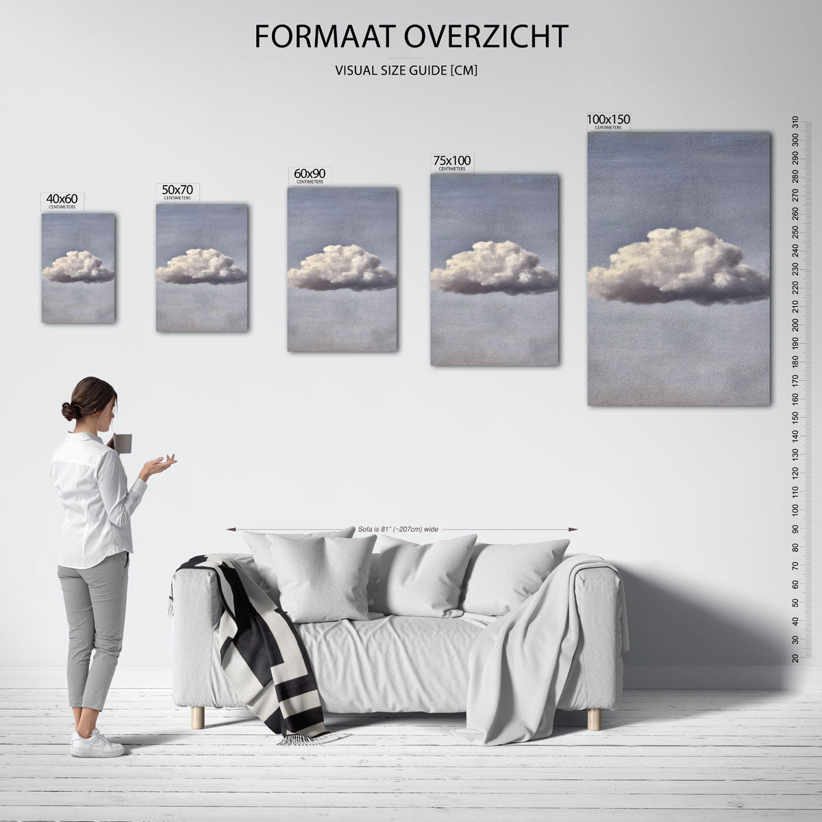 Dromerige wolk – staand wanddecoratie kunstwerk