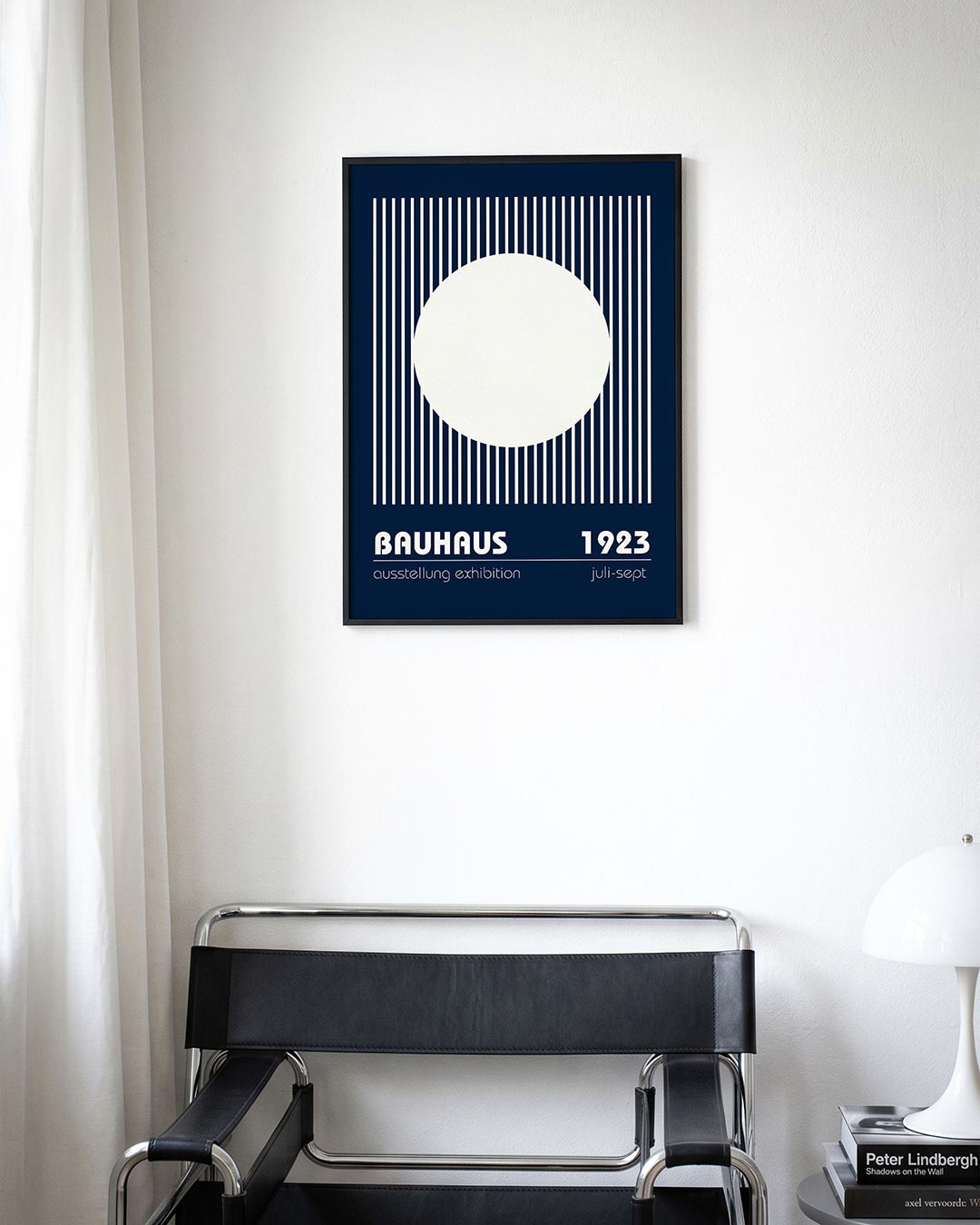 Cirkel en lijnen – moderne Bauhaus wandkunst als poster