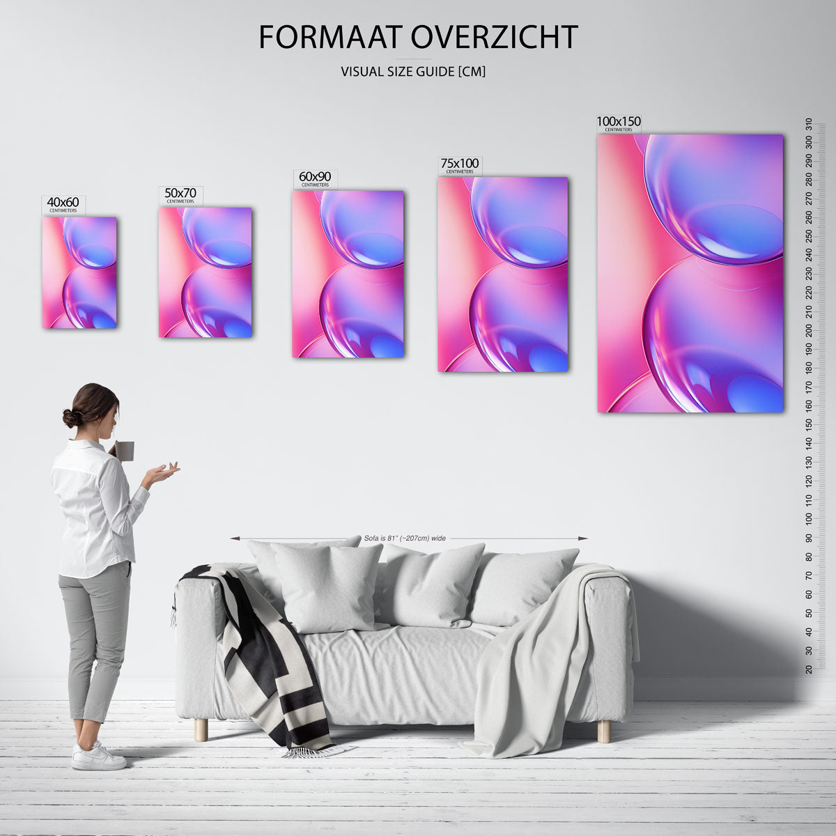 Organische vormen – Staande wanddecoratie – moderne staande wandkunst