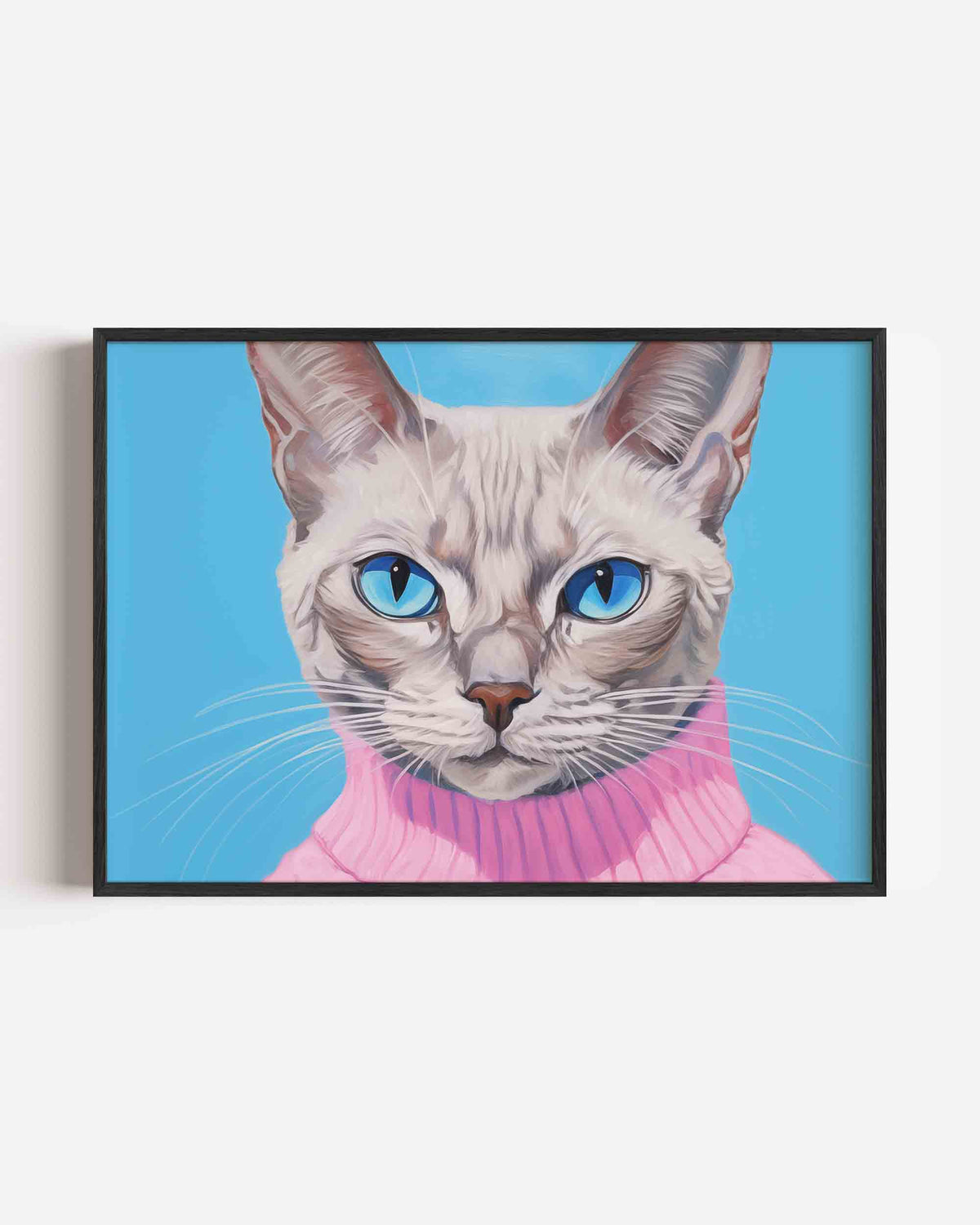 Kat met blauwe ogen – dieren landscape poster als wanddecoratie
