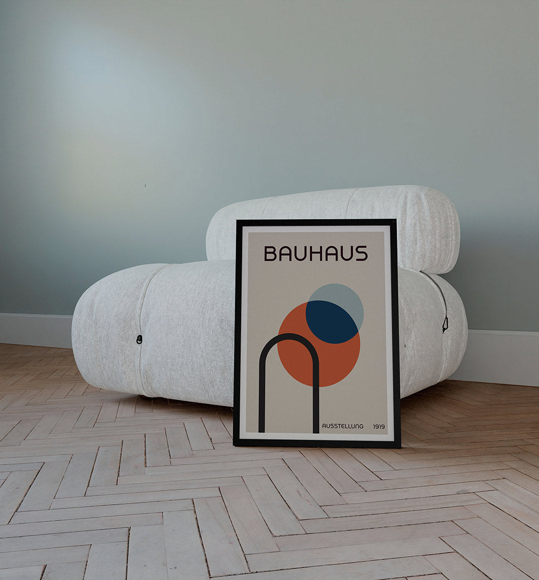 Vorm en kleurvlakken – staande Bauhaus poster voor aan de muur