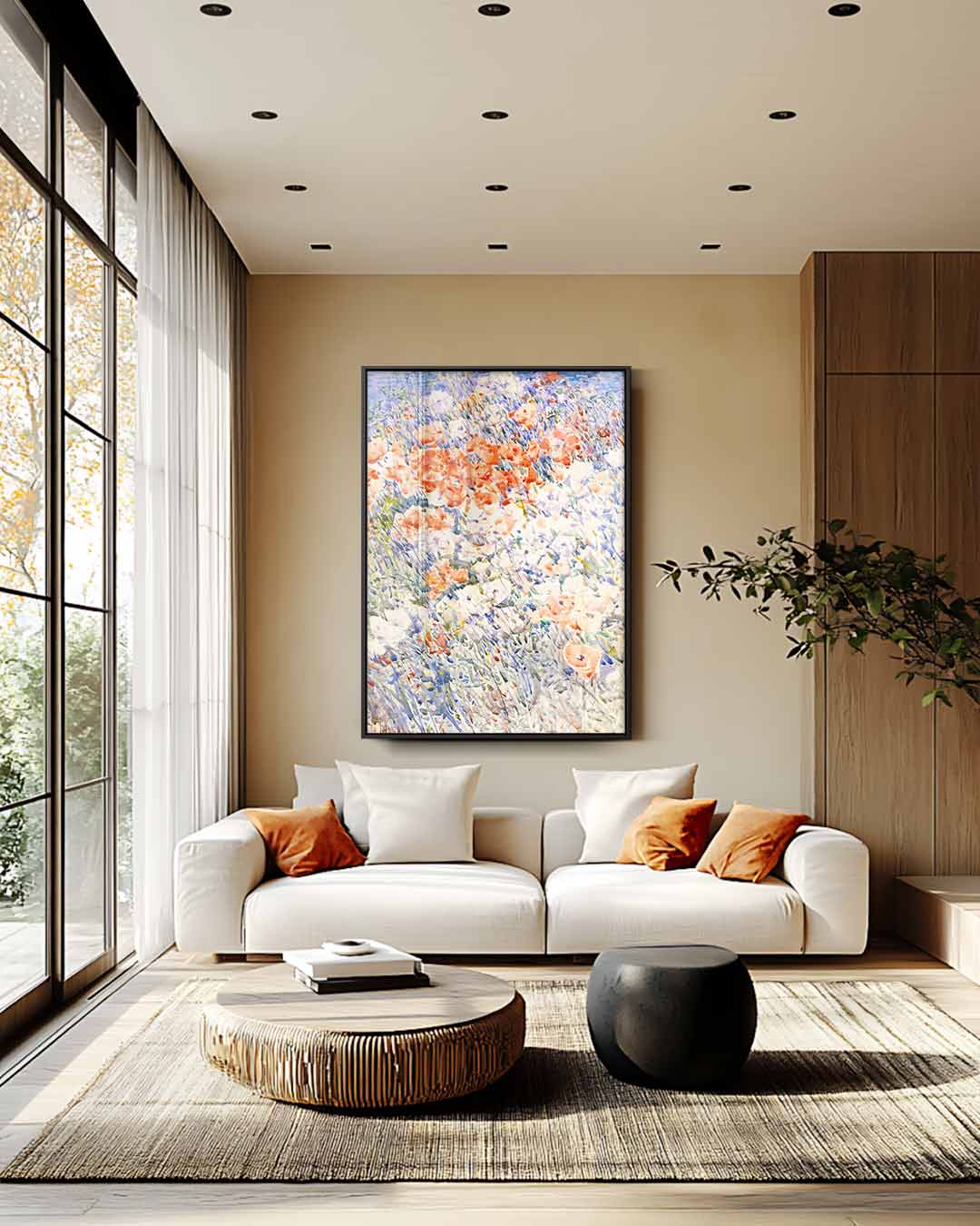 Bloemenweelde in de Natuur – staand kunstwerk voor modern interieur