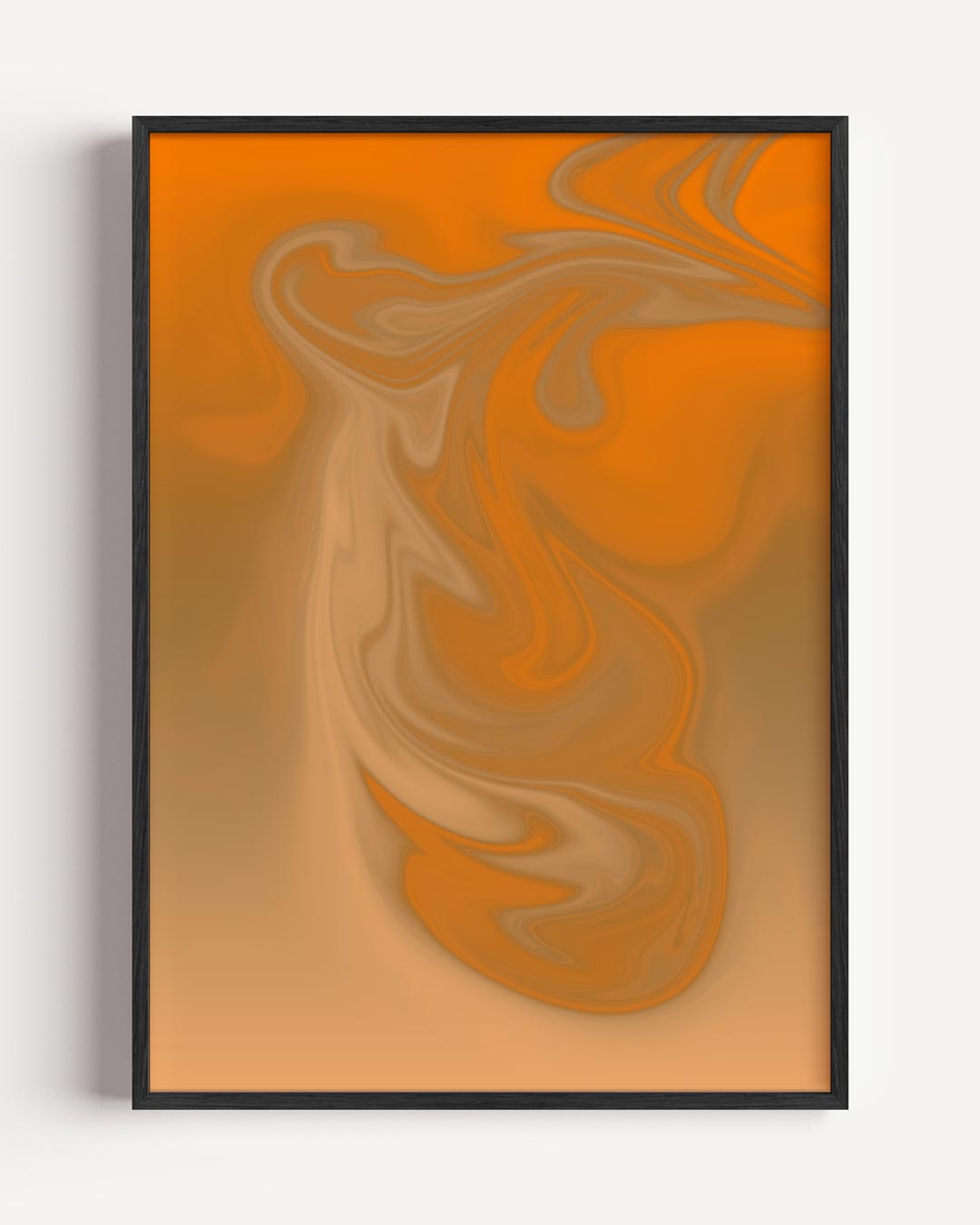 Vloeiende Oranje Vibes – kleurrijke abstracte portret poster als wanddecoratie