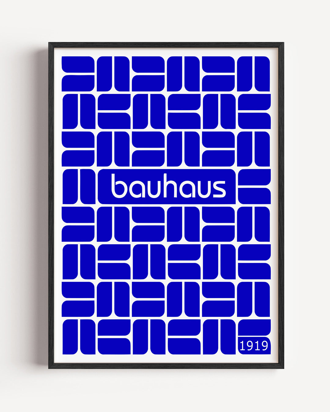 Vormritme en kleur – staande Bauhaus poster als wanddecoratie