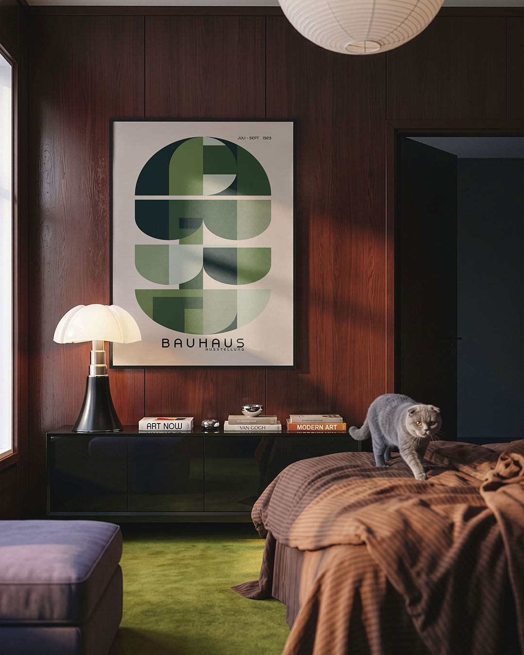 Vormritme en balans – geometrische Bauhaus poster in staand formaat
