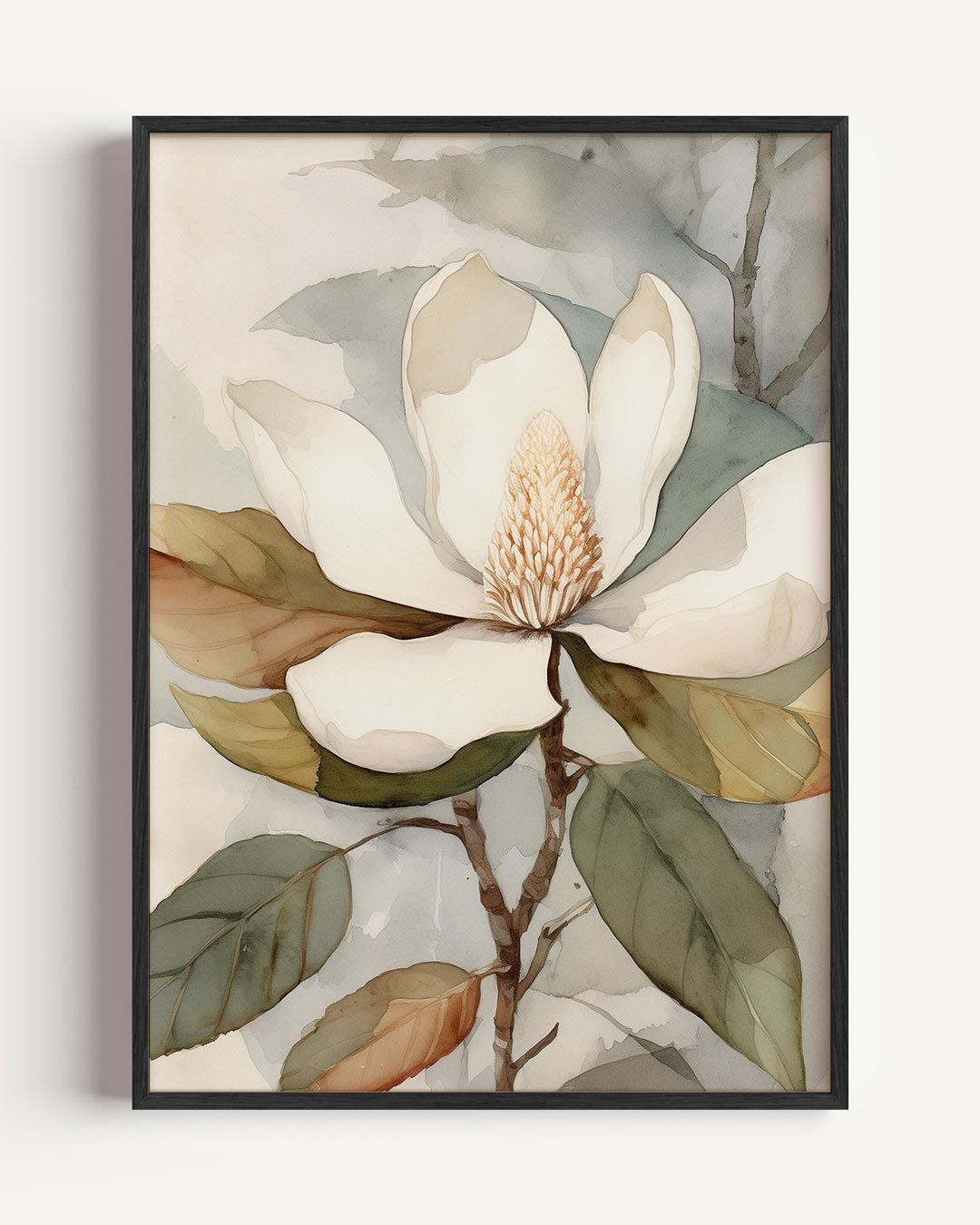 Elegante Magnolia Bloemen – bloemen portret poster als wanddecoratie