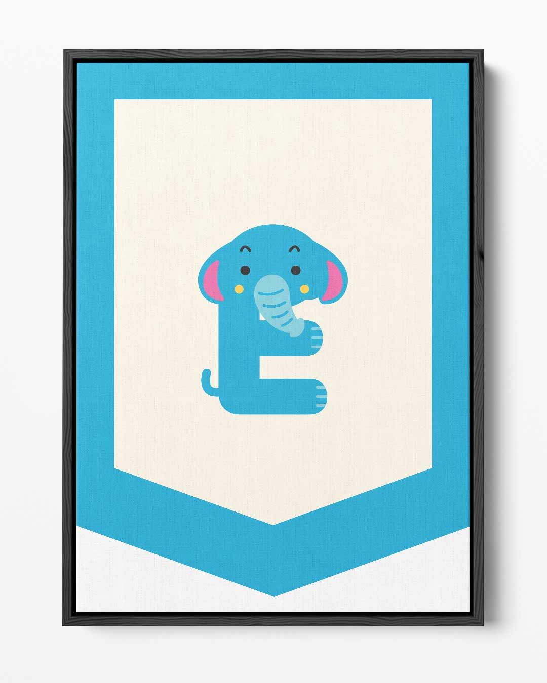 Schattig Olifantje Alfabet Poster – portret kunstwerk als wanddecoratie