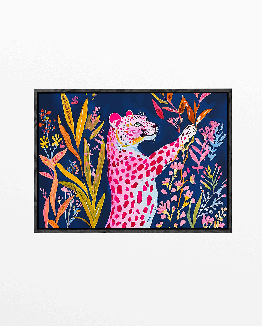 Vrolijke luipaard – liggend dieren kunstwerk