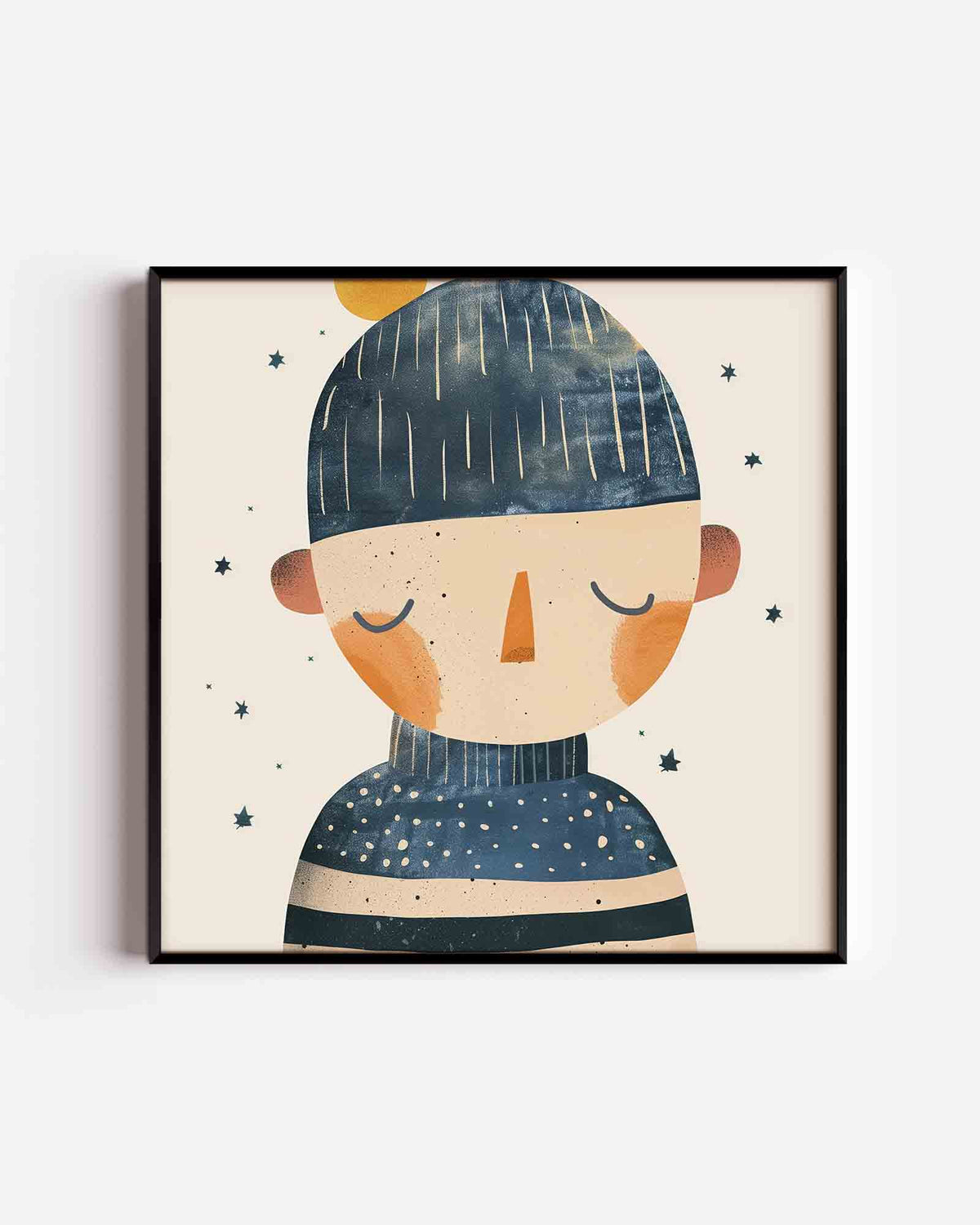 Slapende figuur – vierkante kinderposter als wanddecoratie