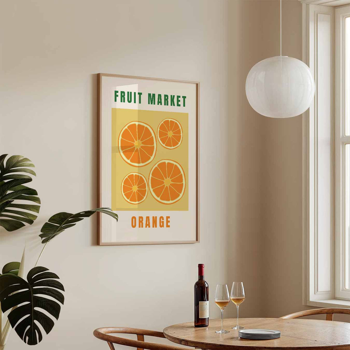 Verfrissende Sinaasappelposter – staande keuken wanddecoratie van WallArtistic