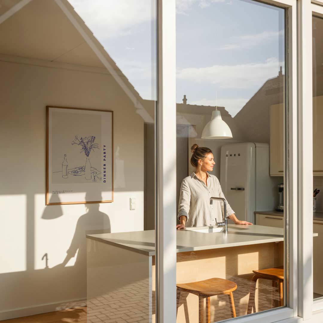 Stijlvolle Eettafel Illustratie – keukenposter in staand formaat