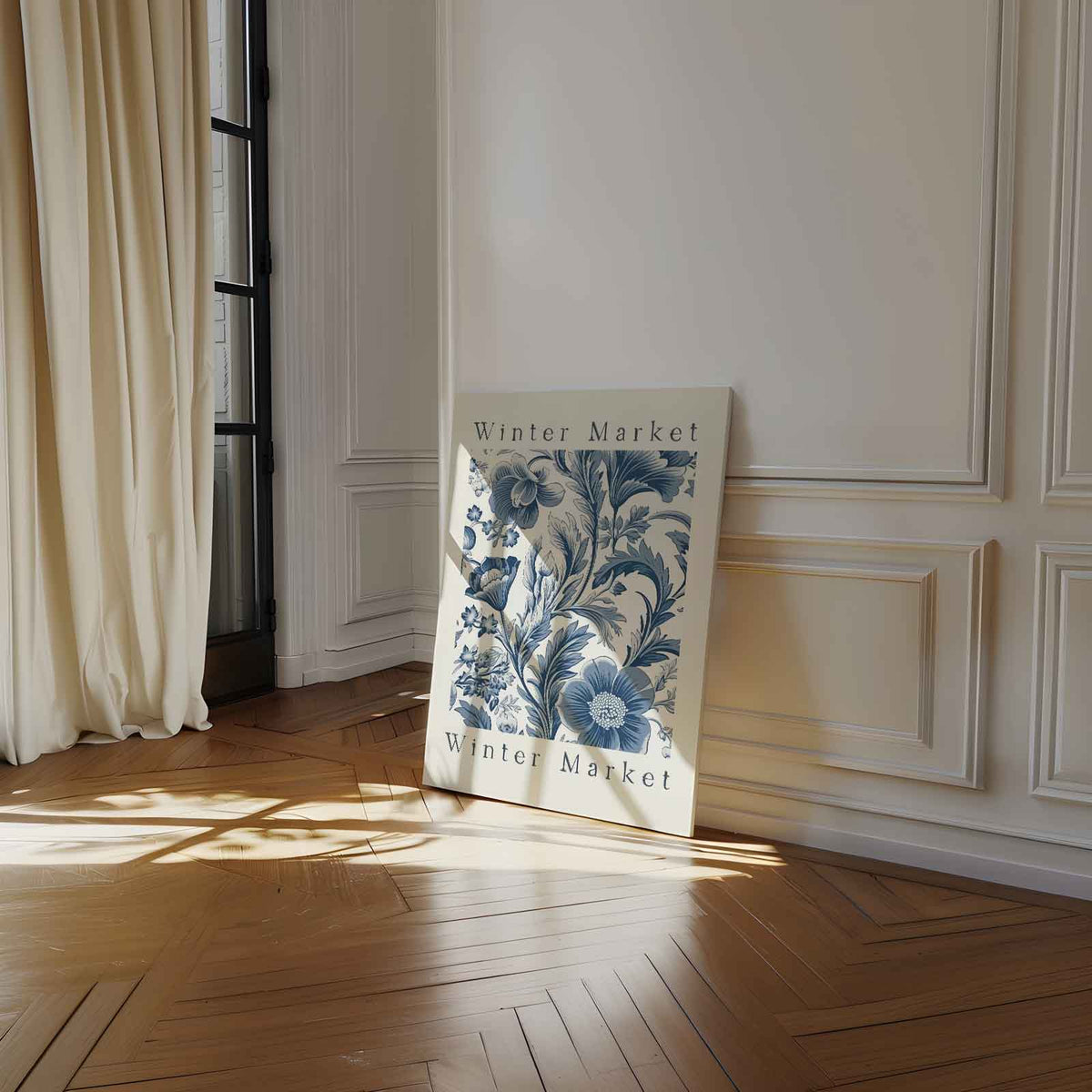 Winterbloemenpracht – staand kunstwerk voor modern interieur