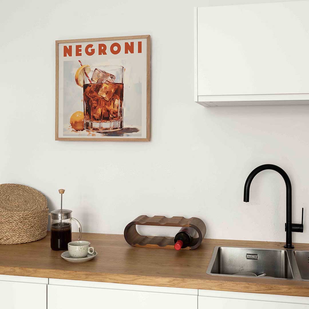 Negroni cocktail – keukenposter in vierkant formaat