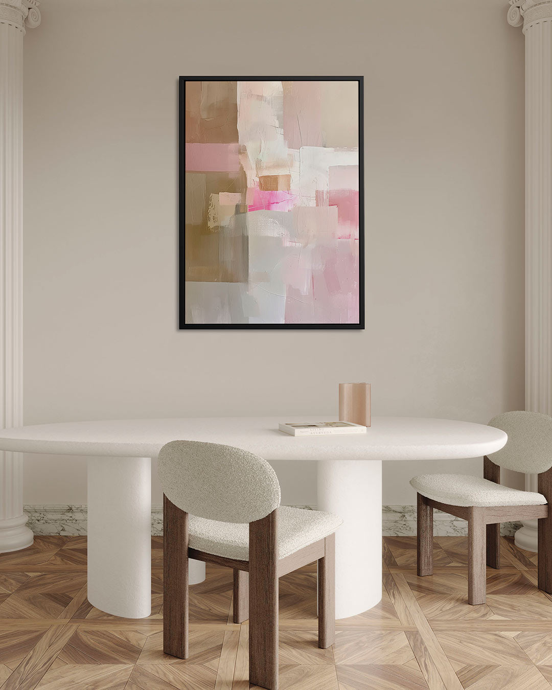 Zachte kleuren harmonie – staand wanddecoratie kunstwerk