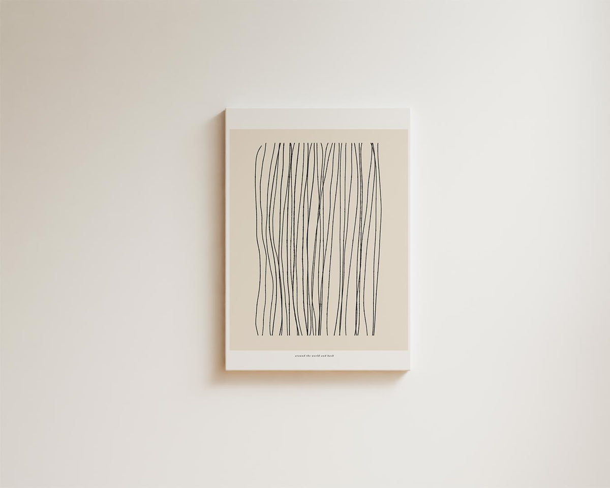 Minimalistische Lijnkunst – kunstwerk met zwarte baklijst