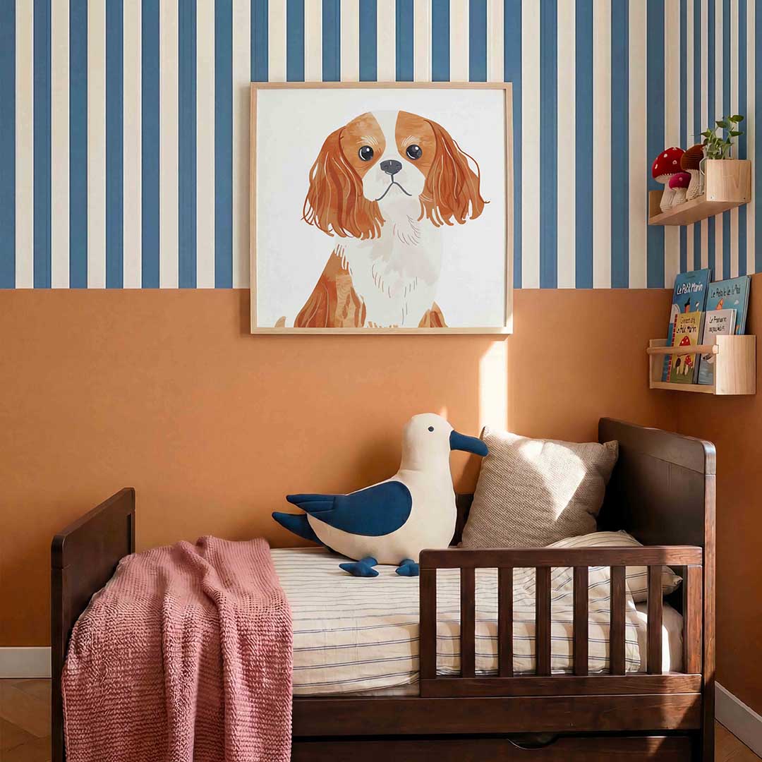 Hond met lange oren – kids poster in vierkant formaat