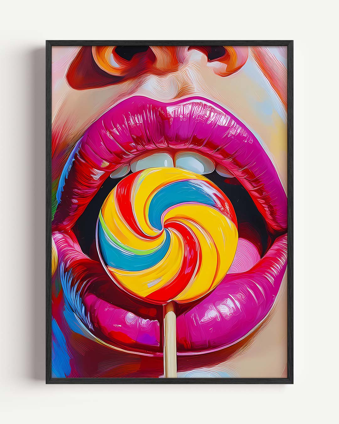 Kleurrijke Lolly Pop Art – zomer portret poster als wanddecoratie