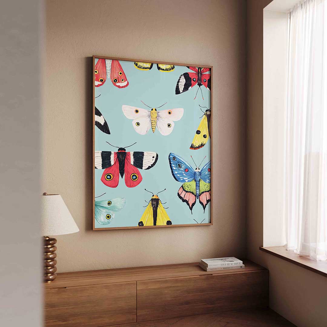 Vlinders en motten – dierenillustratie als portret poster