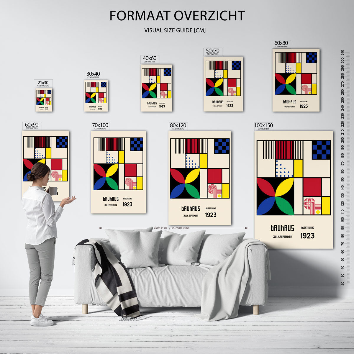 Vorm en kleur – geometrische poster in Bauhaus-stijl van WallArtistic