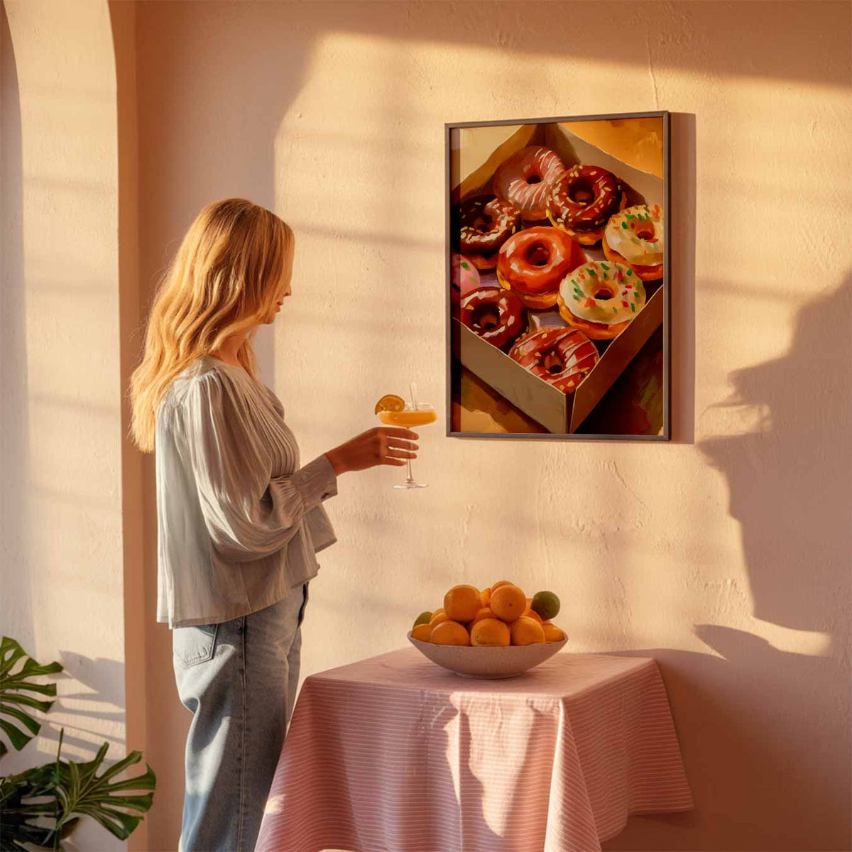 Verrukkelijke Donut-Droom – keuken poster als sfeervolle staande wanddecoratie