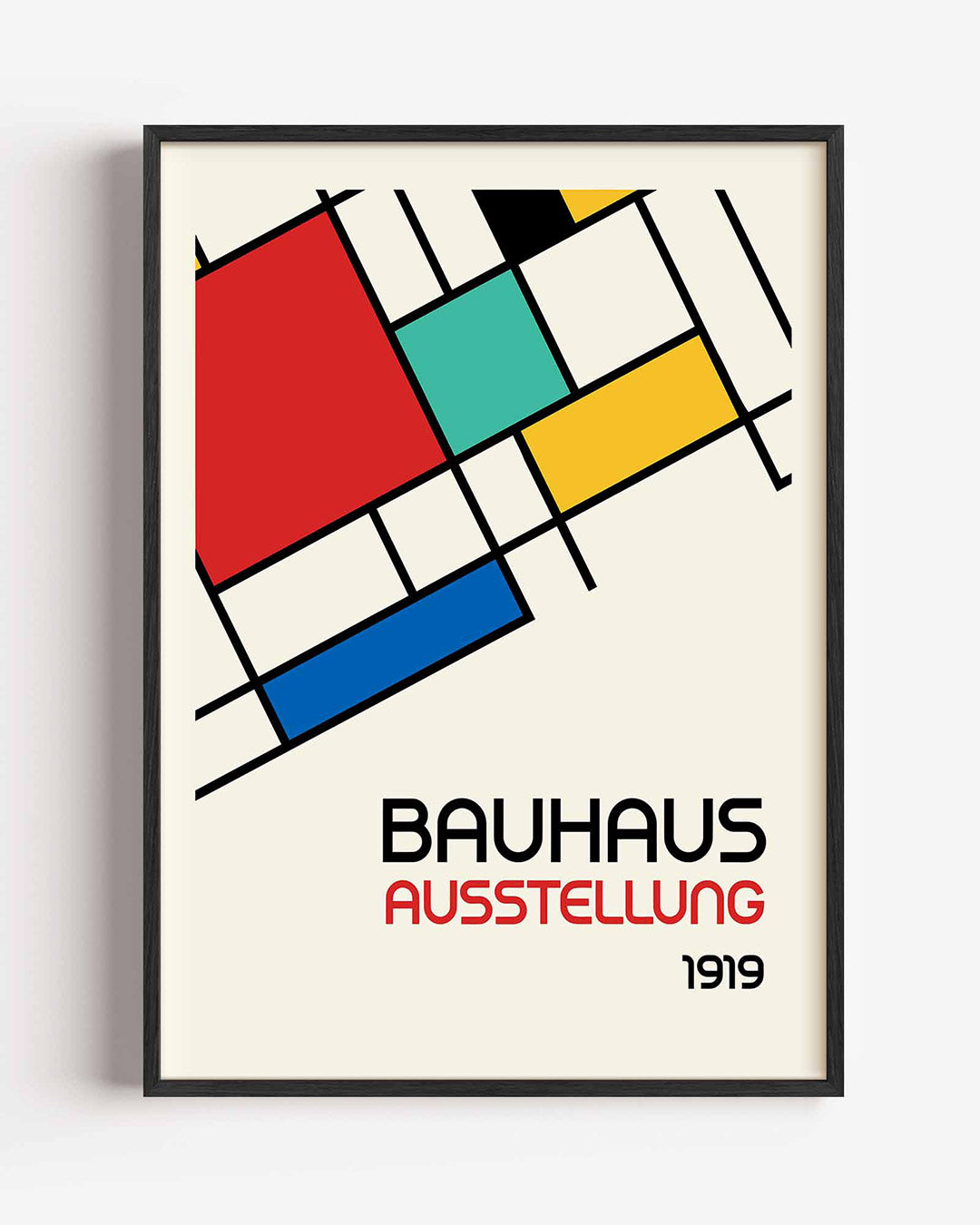 Vorm en kleurvlakken – staande Bauhaus poster als wanddecoratie