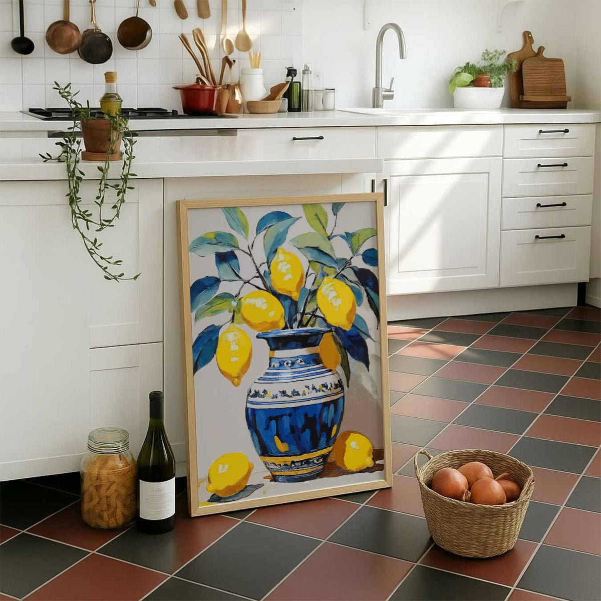 Citroen Stilleven – staande muurposter voor keuken of eethoek