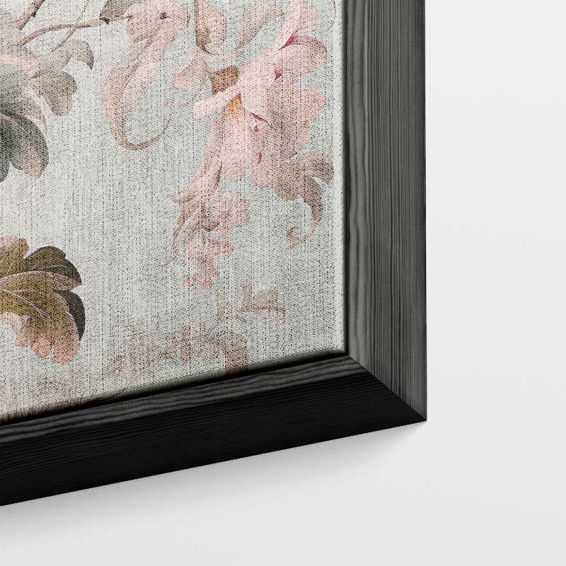 Bloemenpracht Wanddecoratie – kunstwerk met zwarte baklijst