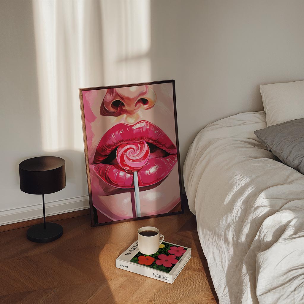 Verleidelijke Lippen – staande zomer wanddecoratie van WallArtistic