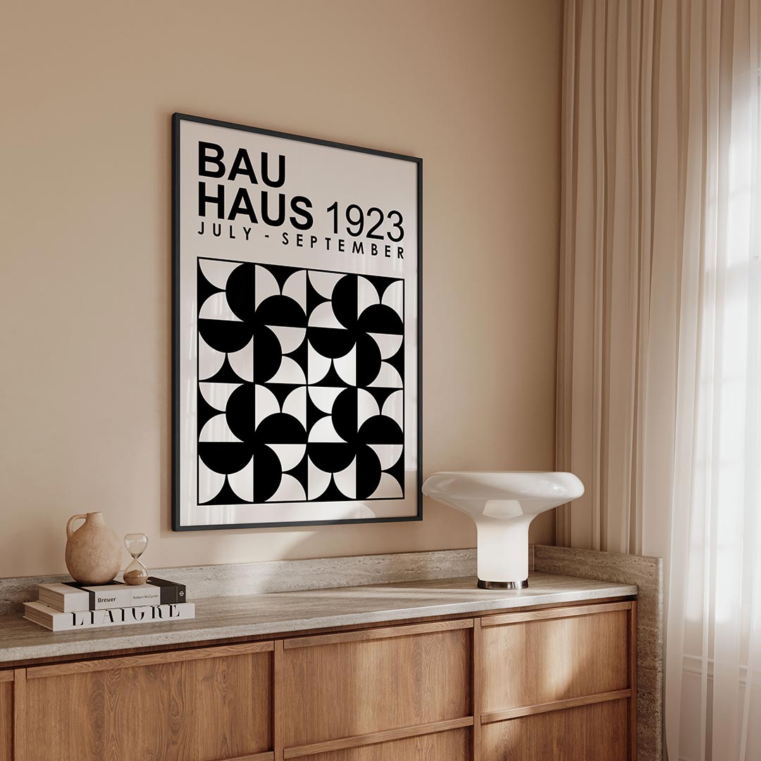 – geometrische Bauhaus poster in staand formaat