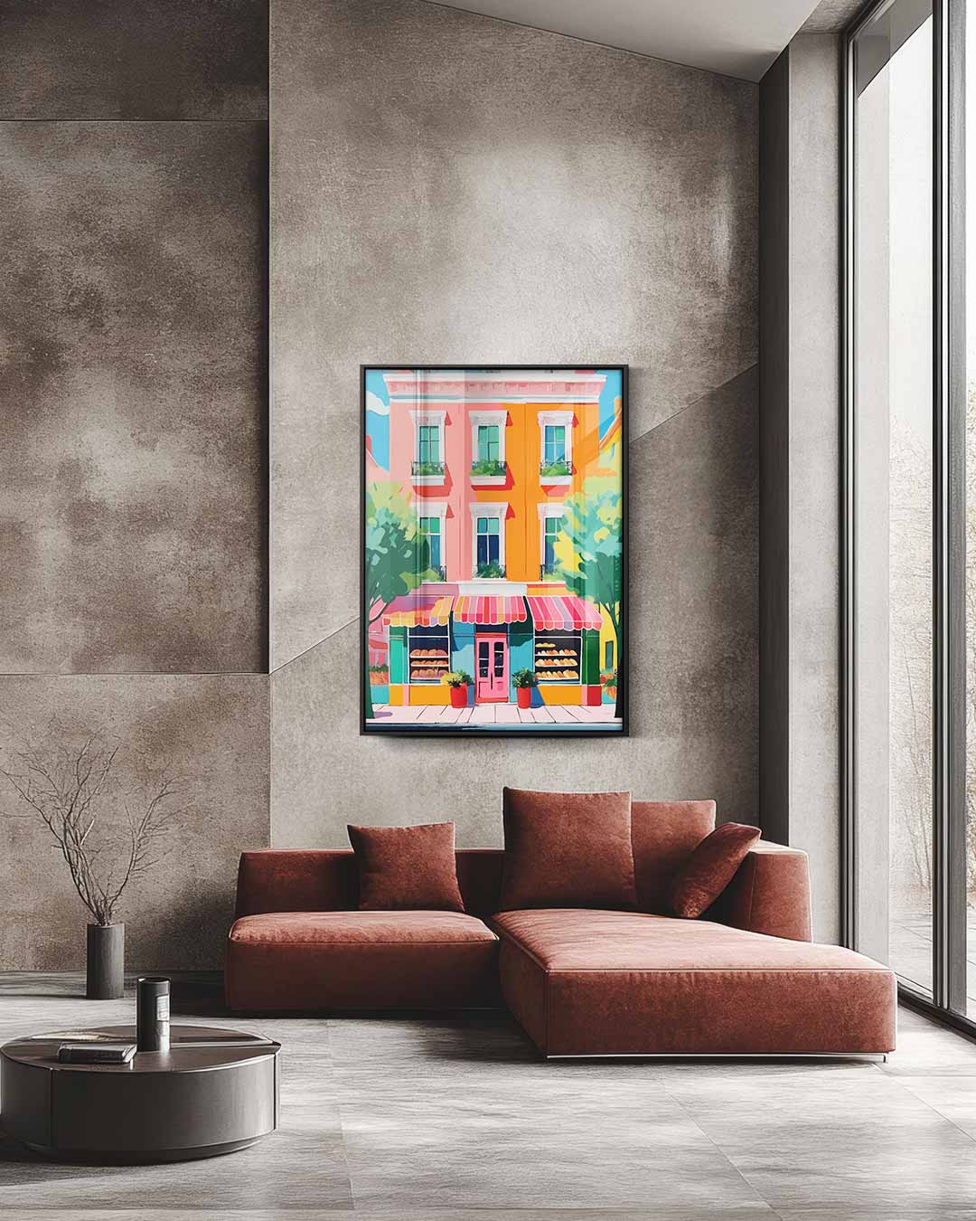 Vrolijke Bakkersgevel – staande wandkunst voor woonkamer of interieur