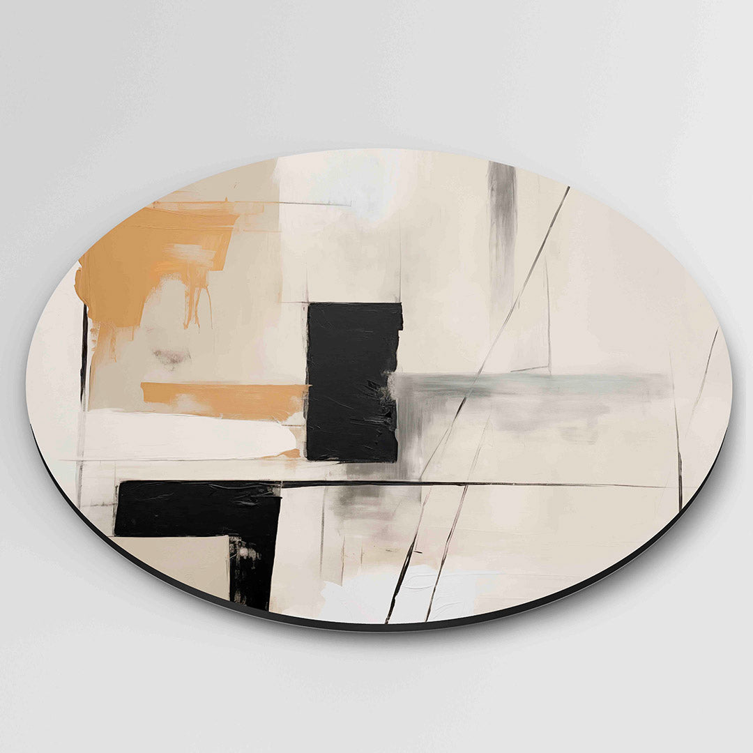 Abstracte vormen – geïllustreerde wandkunst als moderne muurcirkel