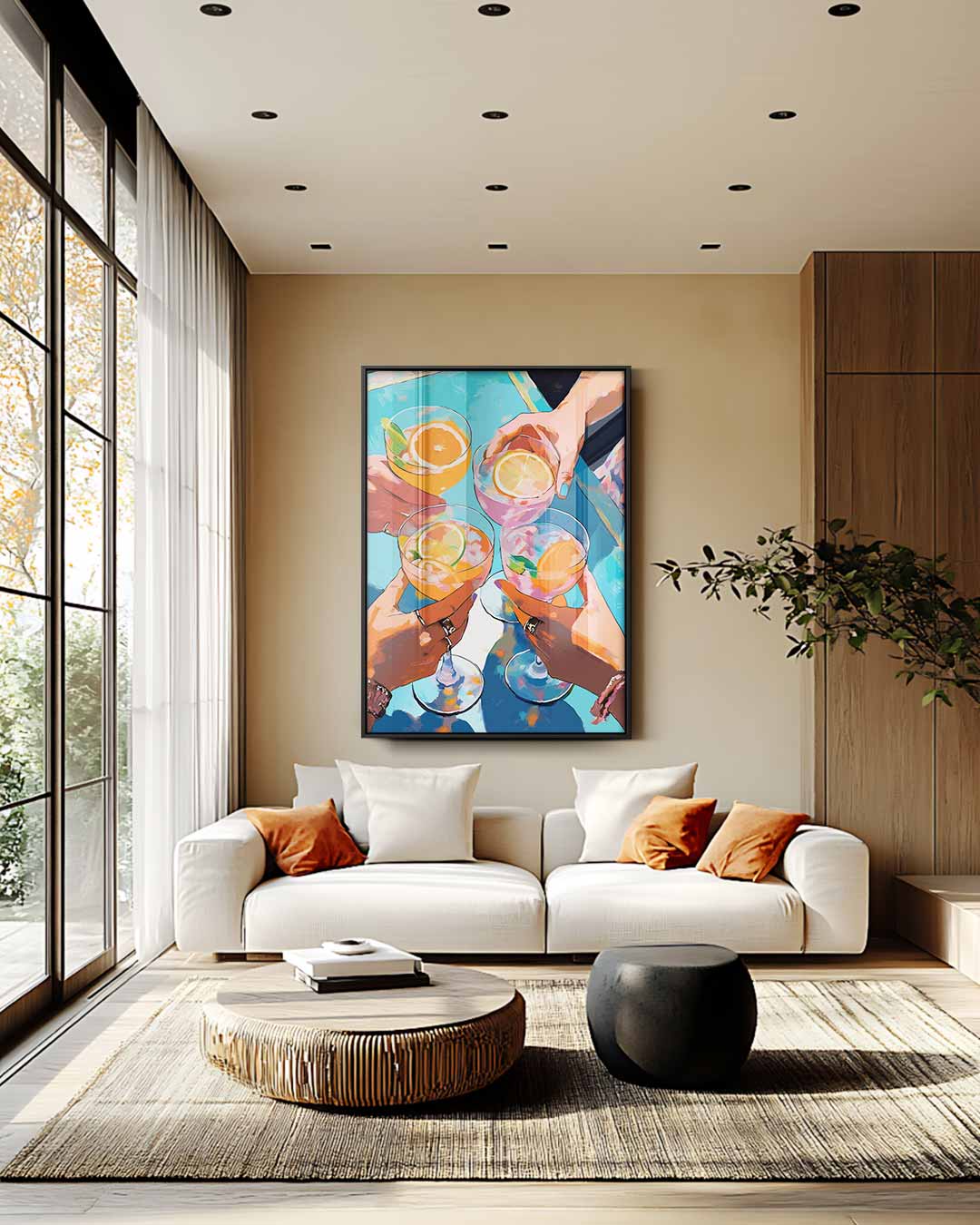Vrolijke Toast Illustratie – plexiglas wanddecoratie in portret formaat
