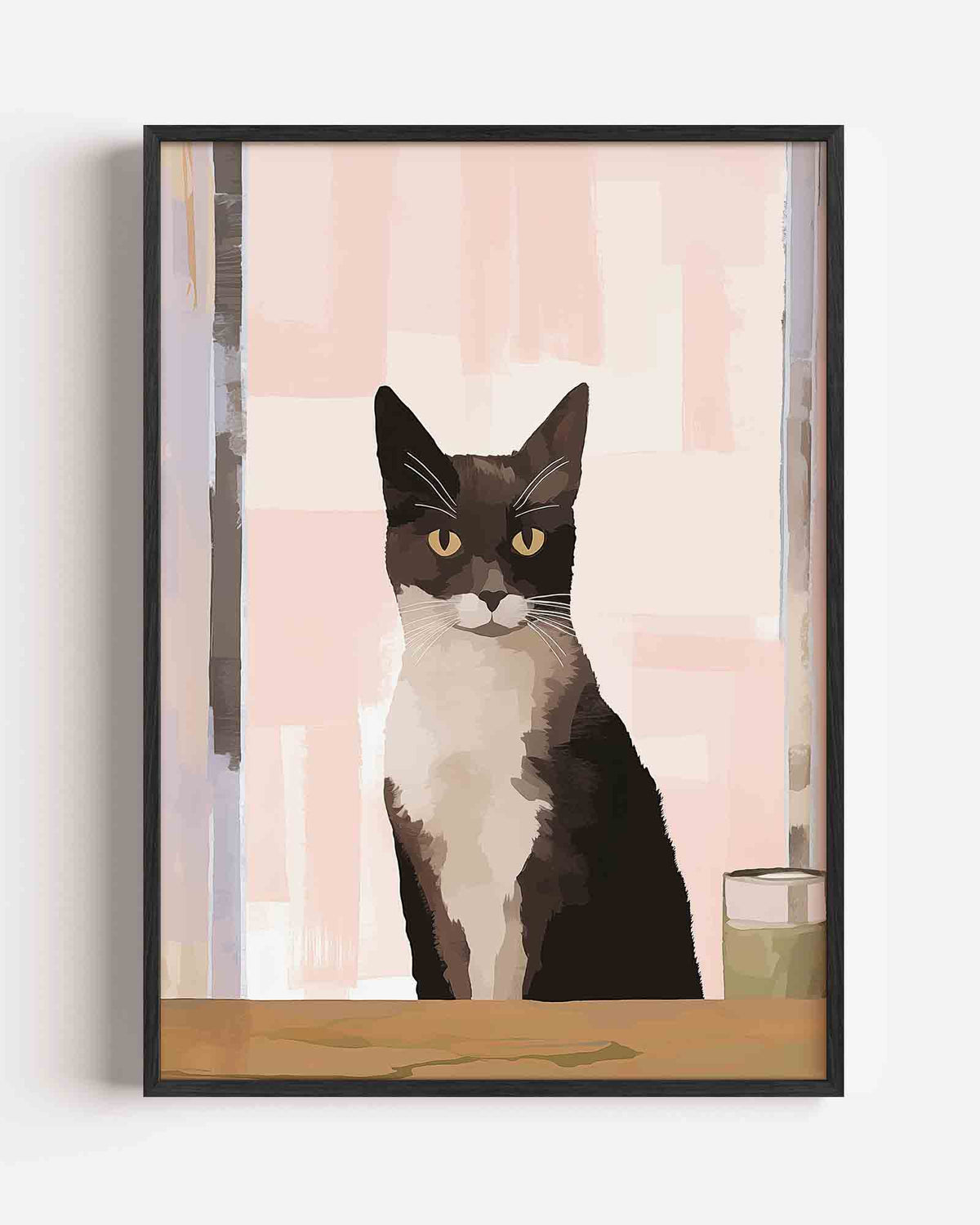 Kat met glas – botanische portret poster als wanddecoratie