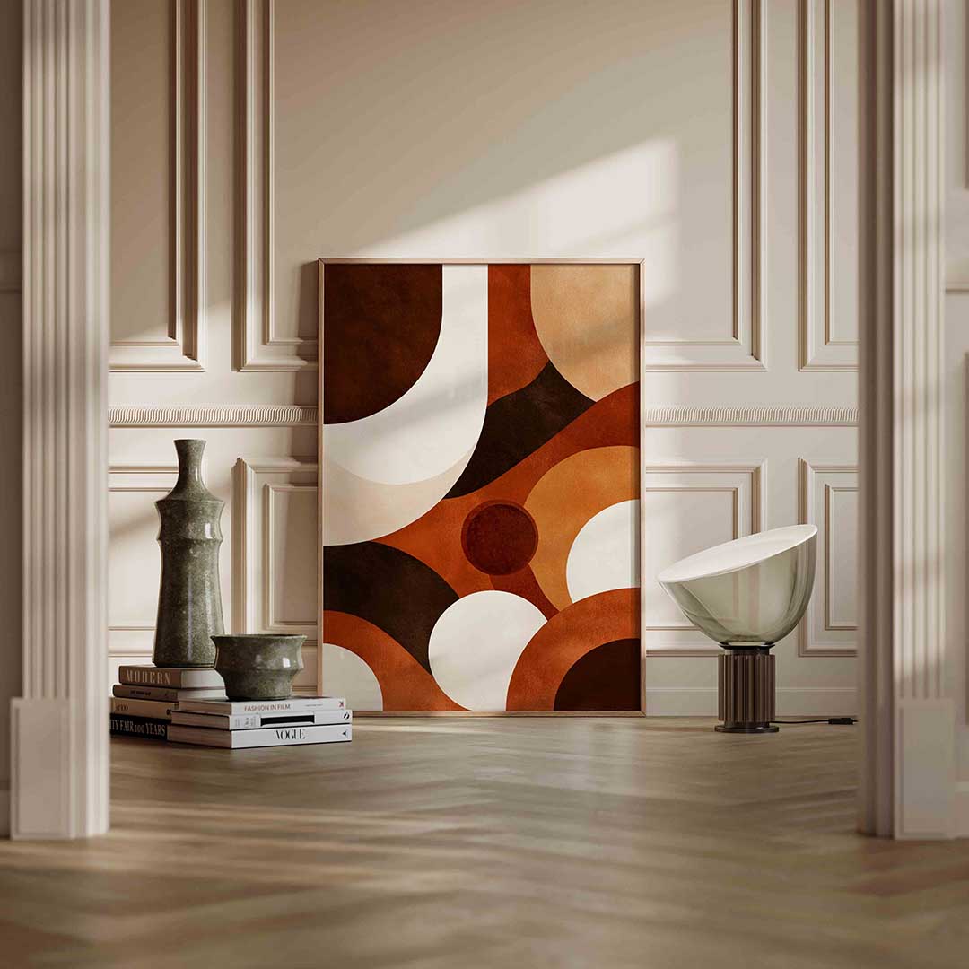 Abstracte vormen – staande abstracte wanddecoratie van WallArtistic