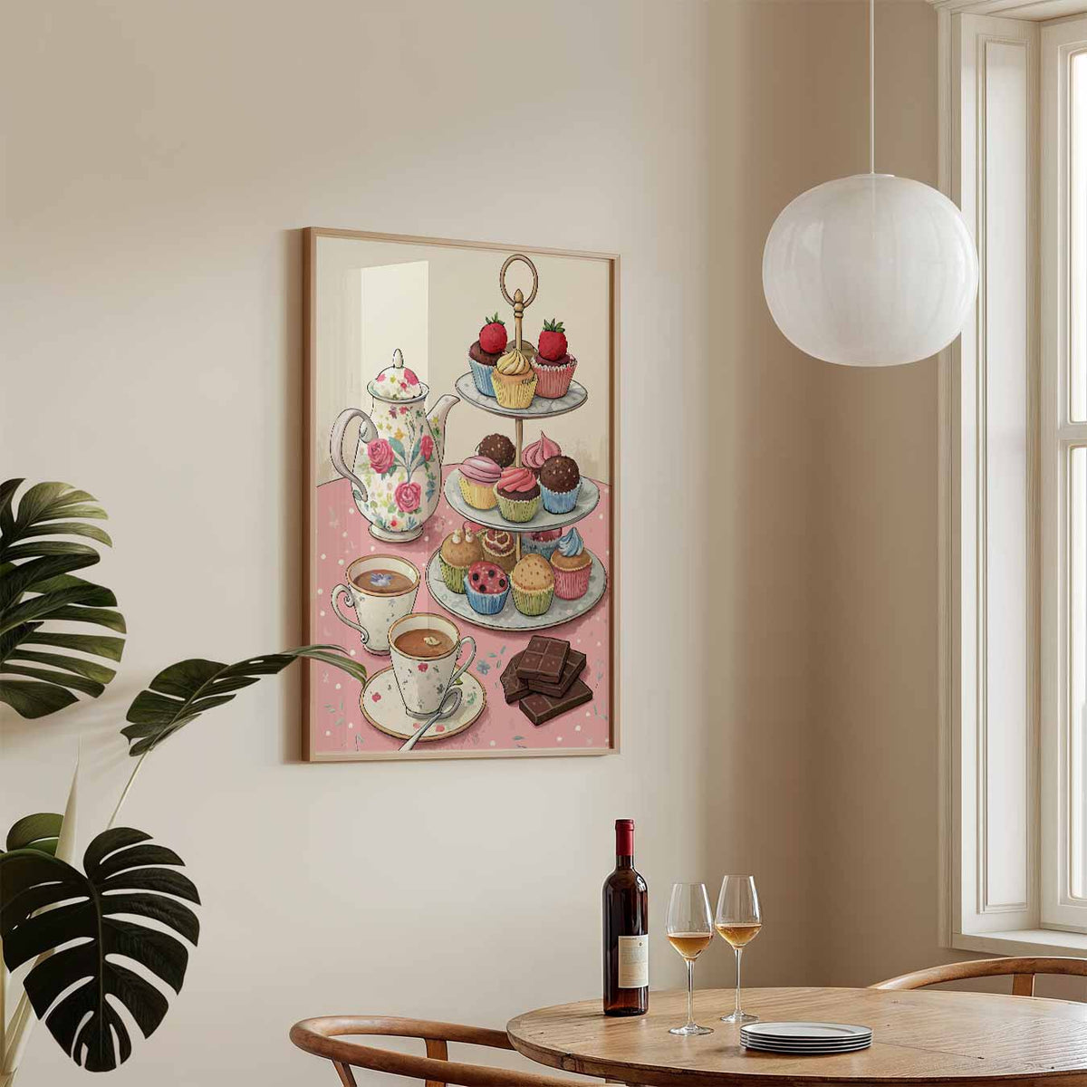 Vintage High Tea – keukenposter in staand formaat