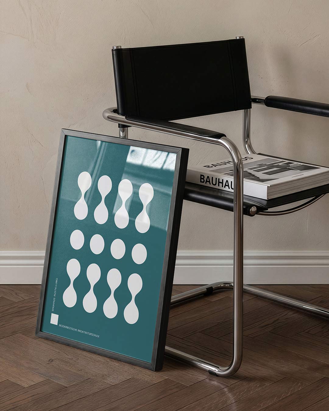 Vormritme en balans – staande Bauhaus poster voor aan de muur