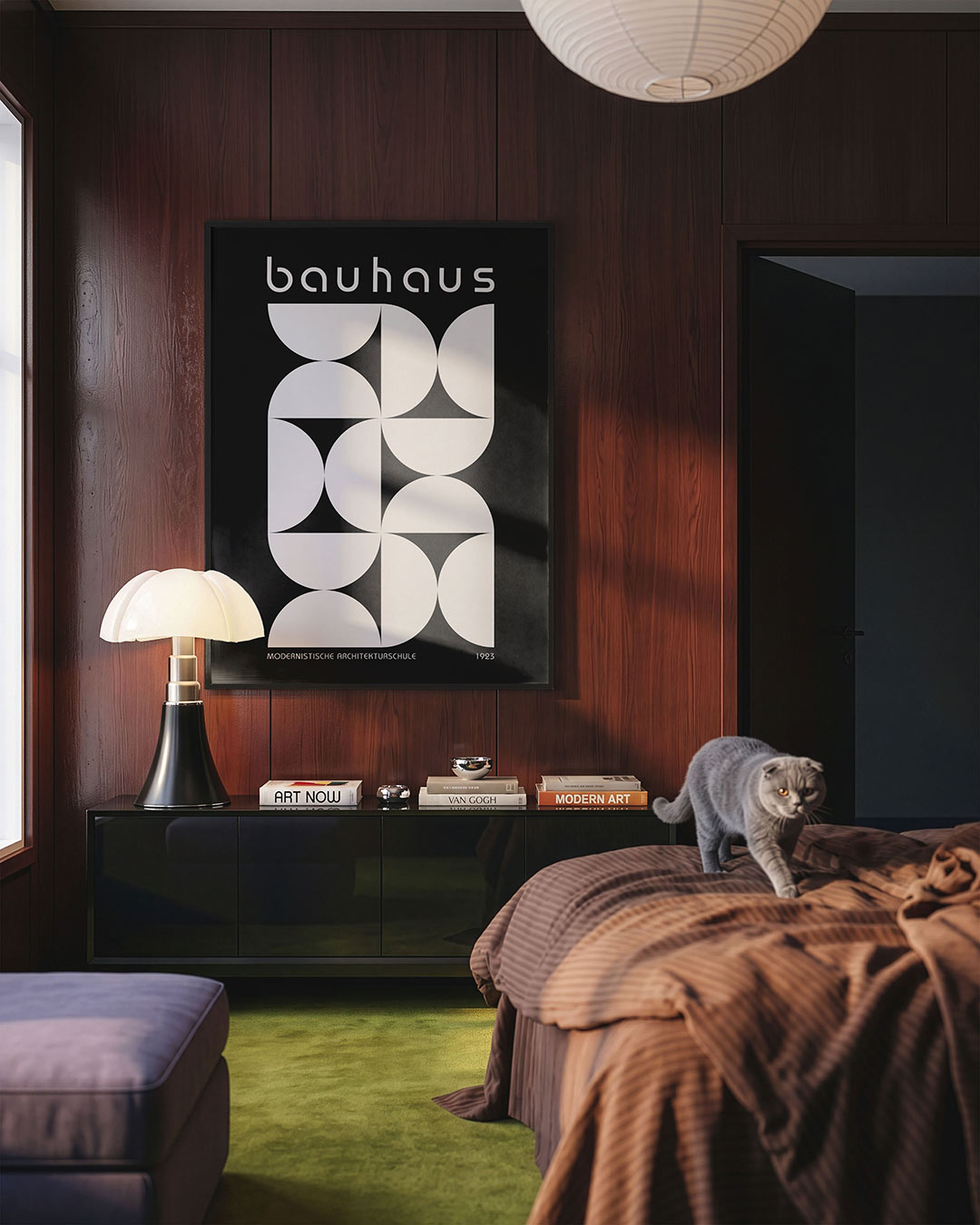 Vormritme en balans – geometrische Bauhaus poster in staand formaat