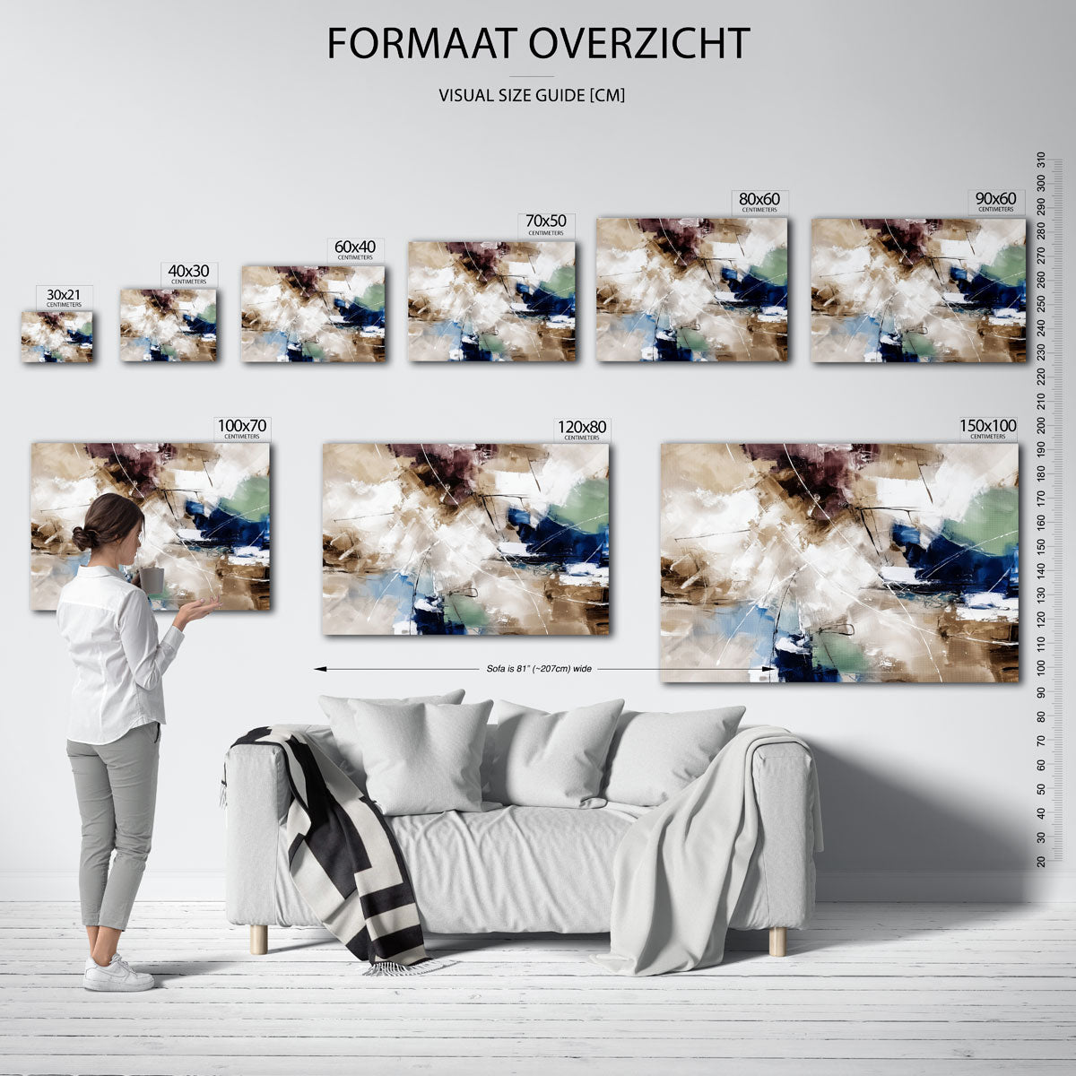 Abstracte vormen – liggende muurposter met abstracte vormen