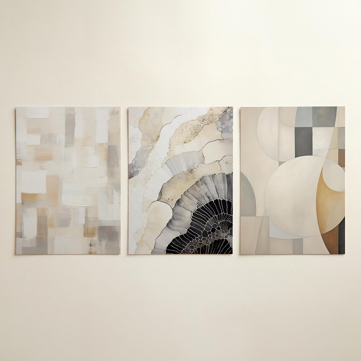 Neutrale vlakverdeling driedelige posterset in tweede interieur