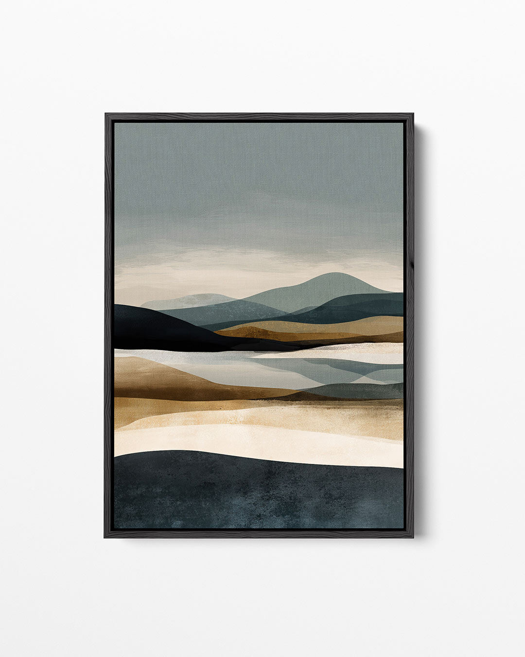 Gelaagde landschap compositie – staand wanddecoratie kunstwerk