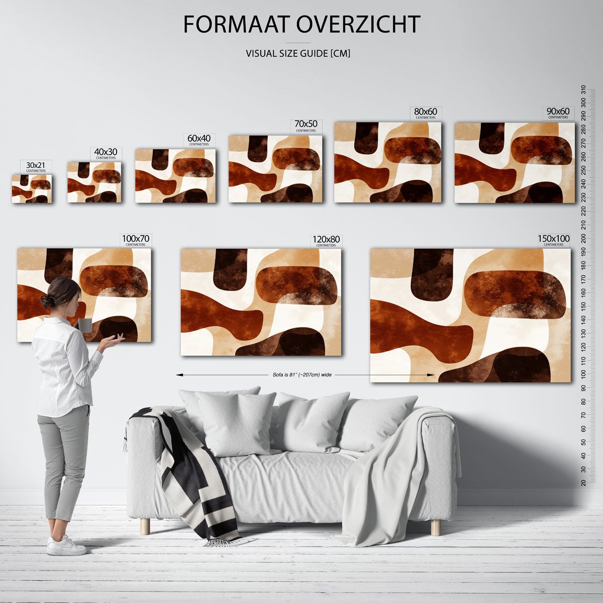 Abstracte vormen – liggende muurposter met abstracte vormen