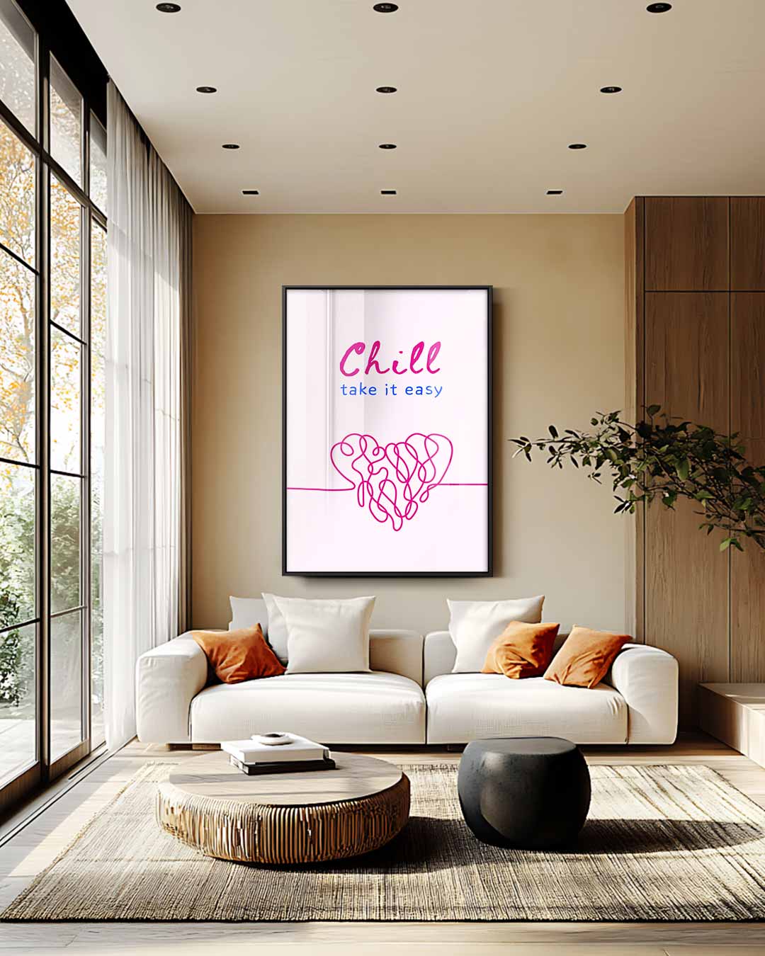 Chill Hart Kunstwerk – modern portret kunstwerk van WallArtistic